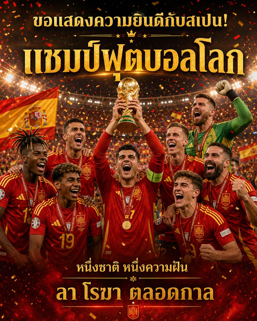 ผลบอลโลกนัดชิง 2026 สเปนแชมป์โลก เฉือนอาร์เจนตินา 1-0 ต่อเวลาพิเศษ